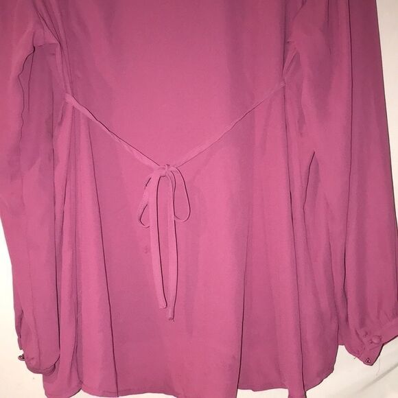 Torrid Women's Button-Down Long Sleeve Collared Asymmetric Hem Pink Top Size 0 - Picture 9 of 9
